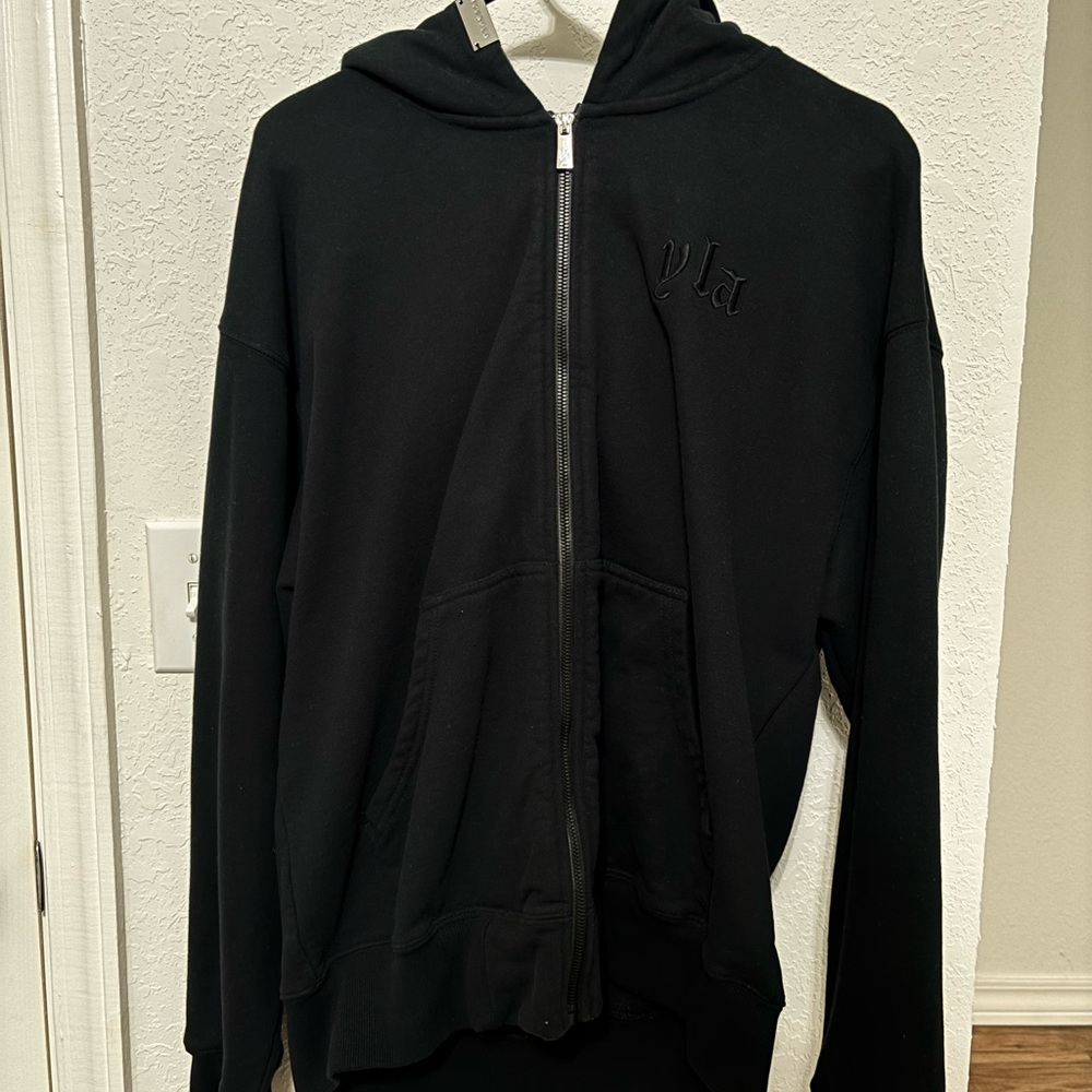 YoungLA Zip-Up Hoodie – Black, Size Large